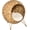 Natural, variant on YSNW 20.5" Weaved Cat Bed, Elevated Hand-Woven Braided Banana Leaf Kitten House Condo with Cushion, Beige