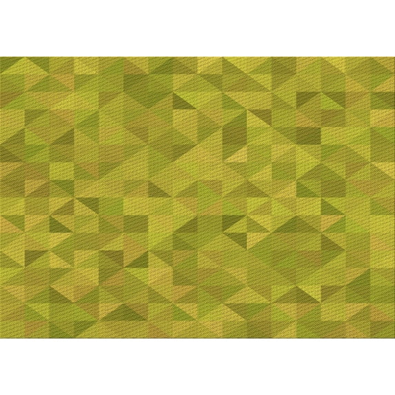 Ahgly Company Indoor Rectangle Patterned Dark Yellow Green Area Rugs, 6' x 9'