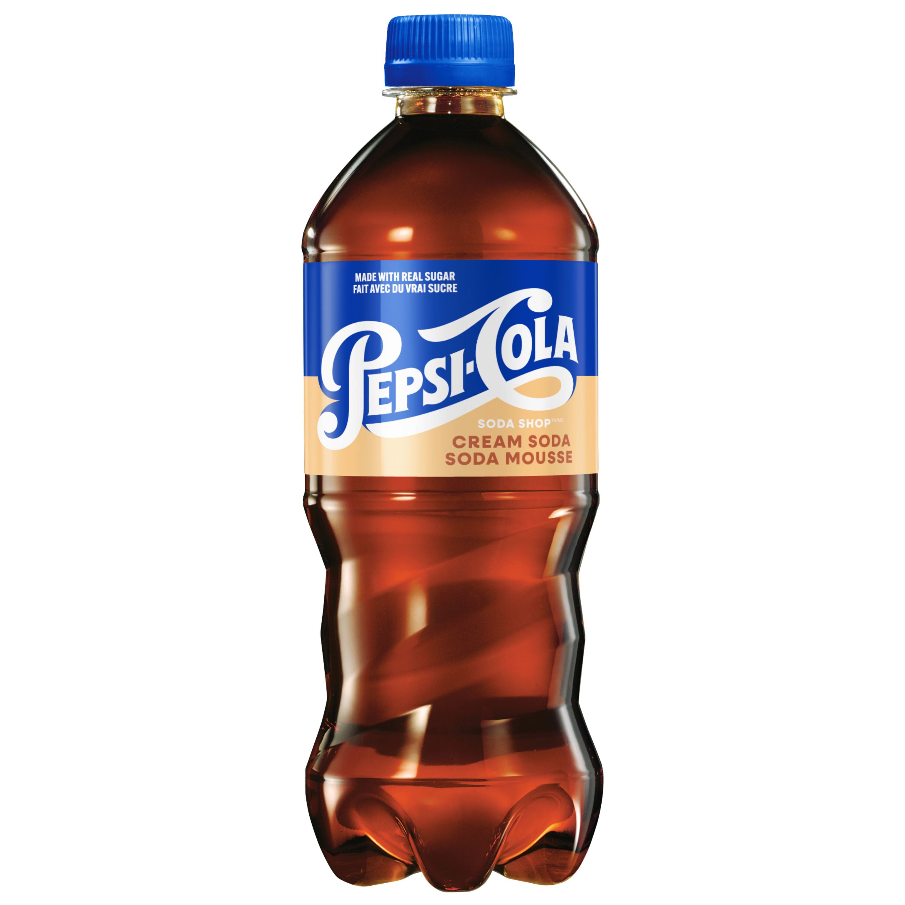 Pepsi Cola Soda Shop Cream Soda 591 mL, Bouteille