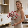 thumbnail image 6 of Realistic Artificial Flowers Dark Red Daisy Artificial Stems 1 Pc Silk FlowerswithStems FlowersforVase, 6 of 7