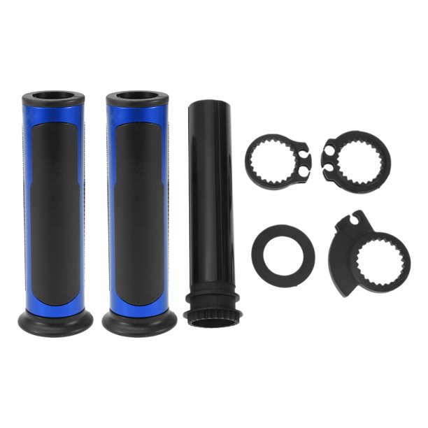 Kit de cubiertas de manillares de motocicleta Unique Bargains 7/8" 22mm 15/16" 24mm, agarre de aleación de aluminio y goma, azul, 1 juego, patrón de diamante