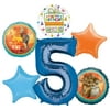 Lion King Party Supplies 5th Birthday Balloon Bouquet Decorations - Blue Number 5