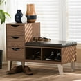 thumbnail image 1 of Hawthorne Collection Storage Shoe Storage Bench in Walnut, 1 of 5