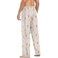 thumbnail image 6 of FREEAMG Gold Heart Stripes Pajama Pants for Men, Men's Separate Bottoms, Pure Cotton Comfortable Lounge Pants for Men（445）, 6 of 7