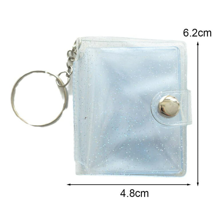 Photo Case Holds 16 Photos Mini Photo Album Jelly Color Glitter Keychain