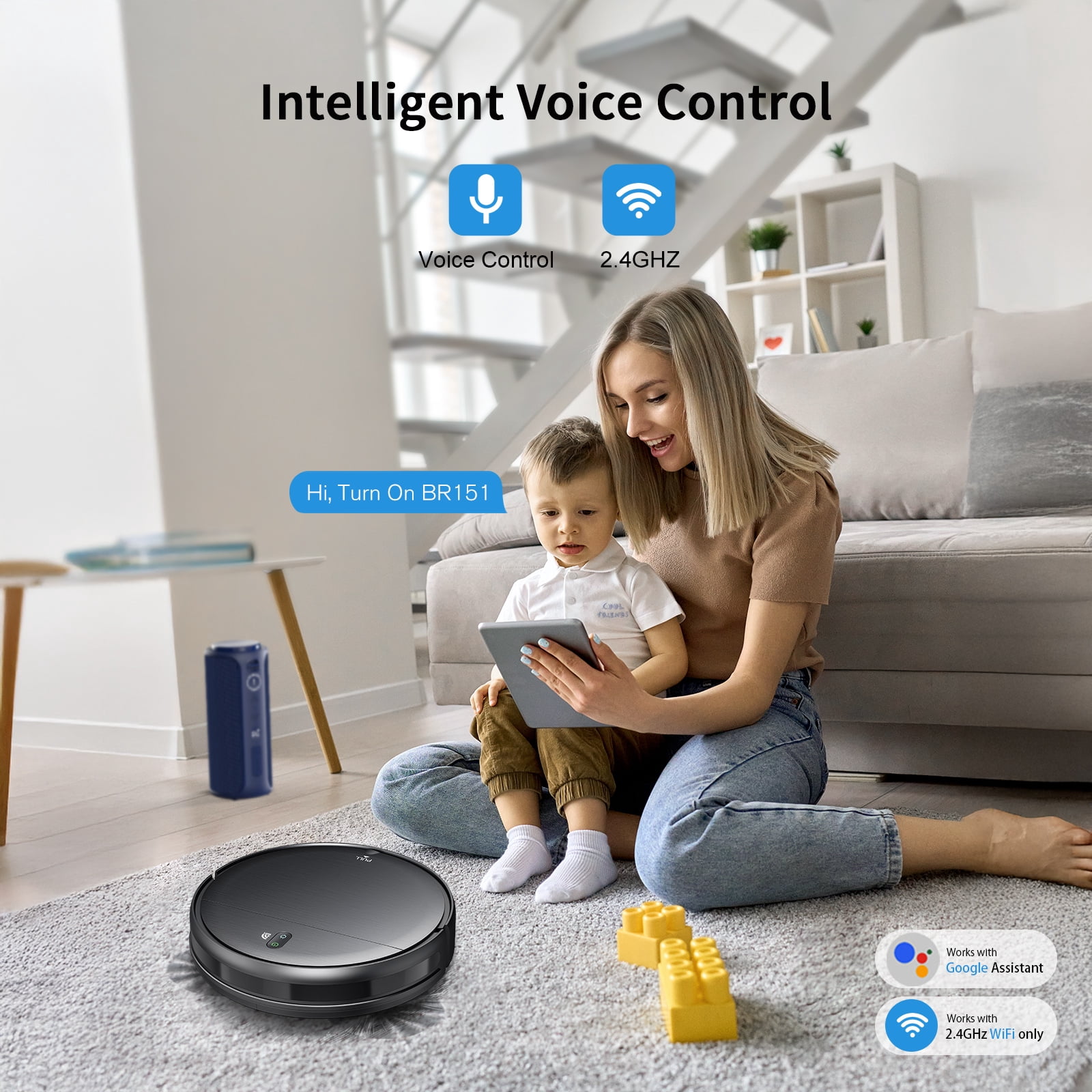 ONSON Robot Vacuum Cleaner, Robot Vacuum and Mop Combo with WIFI/Alexa for Pet Hair and Hard Floor