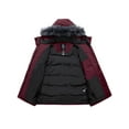 thumbnail image 3 of wantdo Women's Plus Size Puffer Coat Windproof Winter Coat Thickened Parka Wine Red 4X, 3 of 8