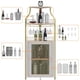 thumbnail image 5 of 61-pulgada industrial de altura freestanding de esquina bar gabinete para liquor con adjustable estantes mesh door y glass holder para kitchen, 5 of 7