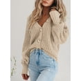 thumbnail image 3 of Cardigan PRETTYGARDEN, suéter de punto con cuello en V y botones para mujer, 3 of 9