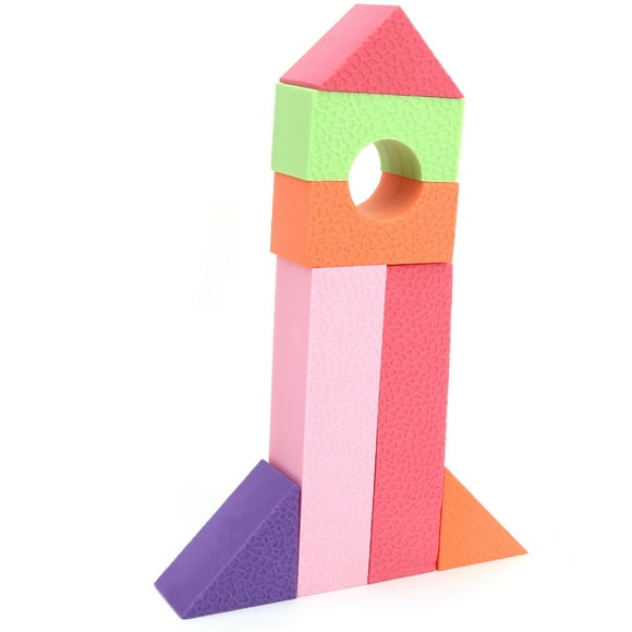 Wchiuoe Soft Stacking Blocks,Kids Multi‑Colored Building Blocks,EVA Foam Building Blocks Educational Multi‑Colored Stacking Construction Toys for Kids S