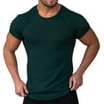 thumbnail image 3 of Big and Tall Shirts for Men Muscle T Shirts Stretch Short Sleeve Crewneck Bodybuilding Workout Tee Mens Graphic T V Neck Men A Shirt Large Shirt for Pack M, 3 of 5