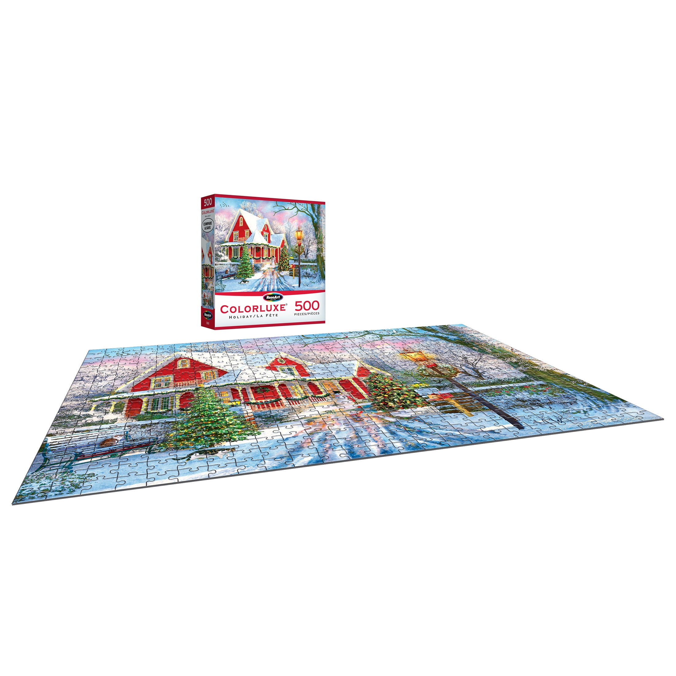 RoseArt Colorluxe 500-Piece Christmas at Home Adult Interlocking