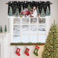thumbnail image 4 of Christmas Truck Snowman Valances for Windows, 42 x 18in, Xmas Tree Snowflakes Animal Black Rod Pocket Kitchen Valance Curtain Light Filtering Window Treatments for Living Room Bedroom, 1 Panel, 4 of 7