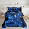 thumbnail image 3 of Blue Galaxy King Bedding Set,Star Constellation Comforter Set Bedroom Decor,Starry Sky Dreamy Quilt Bed Set Forest Pine Tree Down Comforter with 2 Pillowcases, 3 of 6