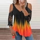 thumbnail image 2 of Moda mujer verano cuello en V sin tirantes encaje estampado Halter Caims blusa Sexy Fridja gope4498, 2 of 5