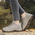 thumbnail image 6 of XIMIN Men Women's Hiking Boots Lightweight Breathable Non-Slip Waterproof Casual Low-Top Sneakers for Trailing Trekking Outdoor Leather Walking Shoes (8, Beige), 6 of 8