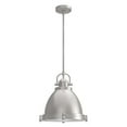 thumbnail image 2 of Hunter - Bridgemoor 2-light Brushed Nickel, Medium Size Pendant Light, Dimmable, Industrial Style, Dome Shaped, for Bedrooms, Dining, Living Rooms - 19104, 2 of 9