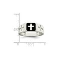 thumbnail image 2 of Gem & Harmony Mens Sterling Silver Enameled Cross Ring for Men, 2 of 6