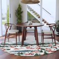 thumbnail image 3 of Round Rugs 7Ft, Christmas Round Area Rug Washable Indoor Throw Carpet, Farmhouse Snowflake Xmas Tree Large Non Slip Circle Rug for Dining Room Playroom Home Decor Aesthetic, 3 of 8