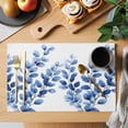 thumbnail image 2 of Elegant Leaves Placemats Set of 8 Spring Botanical Garden Leaf Retro Place Mats Indoor Wipeable Table Mats Washable Cloth Dining Table Placemats for Kitchen Holiday Party Home Decor 13x19 Inch, 2 of 9