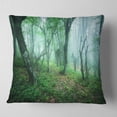 thumbnail image 2 of Designart Trail Through Green Forest - Landscape Photography Throw Pillow - 18x18, 2 of 5