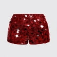 thumbnail image 5 of COMVALUE Women's 2026 Sparkly Sequin Micro Shorts Y2k Low Rise Mini Booty Shorts (M, Wine), 5 of 7
