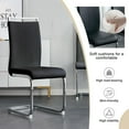 thumbnail image 5 of SUDICA Dining Chairs, Black PU Leather Upholstered, Chrome Metal Legs, Set of 2 for Kitchen Dining Room, 5 of 9