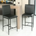 Sheepping Counter Height Stools Set of 4 Modern PU Leather Bar Stools Barstools for Kitchen
