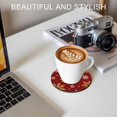 thumbnail image 6 of Red Christmas Coasters Set of 2, Absorbent Coasters for Drinks, Winter Xmas Snowflakes Textured Coaster for Desk Coffee Table Protection, Home Decor House Warming Gifts 4", 6 of 8