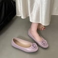 thumbnail image 6 of hoksml Women Round Toe Ballet Flats, Fabric Flower Decor PU Upper Slip On Casual Dress Flat Shoes, 6 of 9