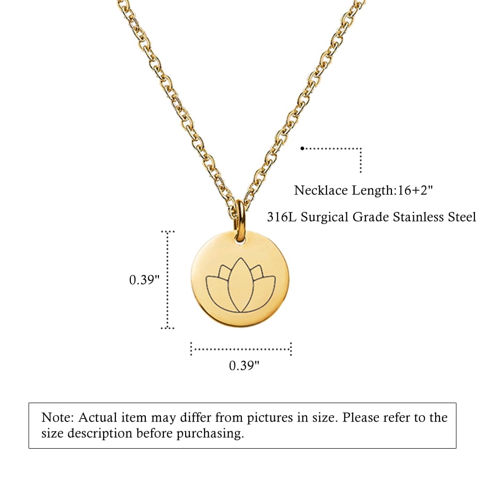Anavia Mother's Day Gift for Mom Stainless Steel Gold Mini Lotus Necklace Pendant Jewelry with Free Gift Box [Gold]