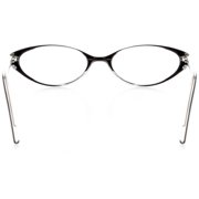 Womens Optical Eyewear - Oval Shape, Plastic Full Rim, Black Crystal