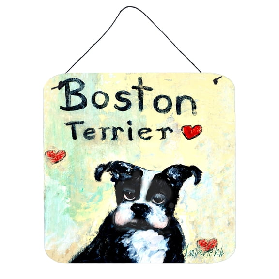 Carolines Treasures MW1316DS66 Boston Terrier Wheres my Bibb Wall or Door Hanging Prints 6x6 multicolor