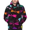thumbnail image 4 of Bingfone Colorful Dragonflies Men'S Drawstring Hoodie Long Sleeve Pocket Sweatshirts-4x-Large, 4 of 9
