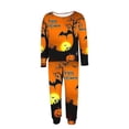 thumbnail image 4 of Plus Size Cute Pajamas for Women Set Crew Neck Pumpkin Ghost Graphic Sleepwear Long Sleeve Pjs Halloween Outfits Yellow 4XL, 4 of 6