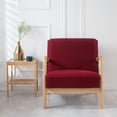 thumbnail image 3 of Skksst Jacquard Armchair Slipcover Wood Arm Single Sofa Zipper Cover Furniture Portector, 3 of 7