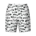 thumbnail image 4 of Lsque Mens Swim Trunks Fish Bones Pattern - Bathing Suit Compression Liner - Beach Swim Shorts Swimwear - (S-3XL) - Stretch Quick Dry -Small, 4 of 9