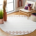 thumbnail image 2 of SAFAVIEH Montauk Foliage Striped Cotton Area Rug, Pink/Ivory, 6' x 6' Round, 2 of 8