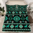 thumbnail image 2 of Castle Fairy Western Horse Aztec Queen Sheet Sets,Bohemian Abstract Geometric Bed Set, 2 of 7