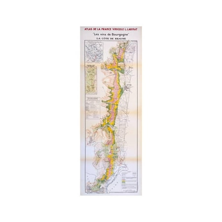 - Map of the Wines of the Burgundy Region: Cote De Beaune Wine Country Vintage Print Wall Art