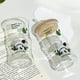 thumbnail image 4 of XTMPMY - Juego de vasos de vidrio con forma de panda de bambú, con tapa, pajita y vaso para agua - Vaso de vidrio para café y jugos - Paquete de 4 vasos por juego, 4 of 8