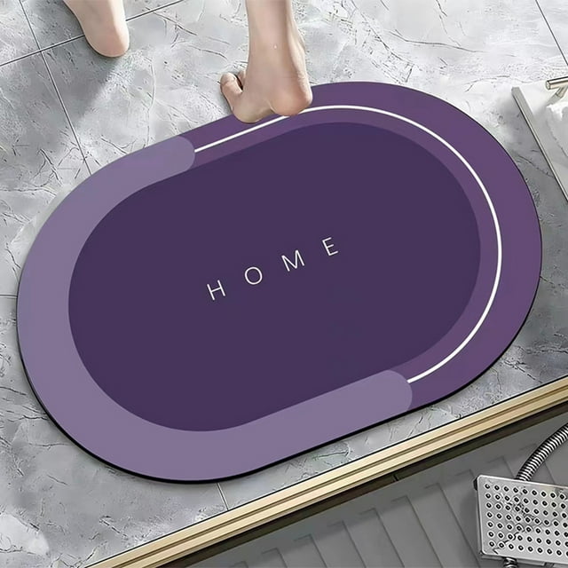 Non-Slip Rubber Floor Mat, Waterproof Doorstep Mat, Durable Water Absorbent, Easy Clean Design, For Kitchen/Bathroom, Heavy Duty Material, Entryway Protection, Wet Area Safety | Rubber, Purple