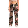 thumbnail image 5 of Zydvens Women Halloween Pajama Pants Wide Leg Lounge Wear with Pockets Soft Elastic Waist Drawstring Sleepwear Bottoms Knit Pumpkin Bat Print Costume Cosplay Party S-3XL, 5 of 7