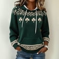 thumbnail image 3 of Casual Long Sleeve St. Patrick’s Day Hoodie for Women, Waffle Knit Shamrock Graphic Green Pullover with Front Pocket, 3 of 4