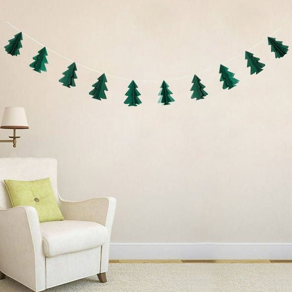 DECORNIJIA Party Hanging Garland Christmas Tree Banner Garland Silver 1 Set