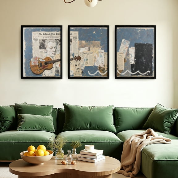 MAYEERTY Modern Abstract Wall Art Painting, Living Room Decor, Black MDF Frame, 7.87"x9.84"