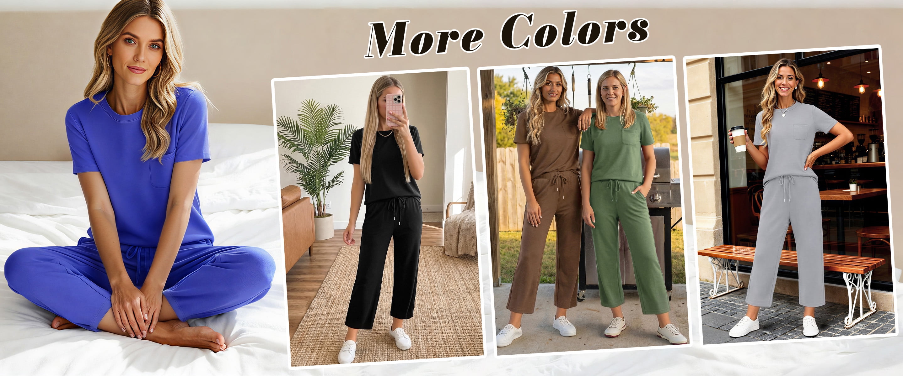 Fantaslook 2 Piece Sets for Women Casual Summer Travel Vacation Outfits Short Sleeve Tops Wide Leg Pants Lounge Sets