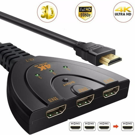 JunYeShi 3-Port HDMI Splitter 1080P/4K HD TV Adapter Cable 3 IN 1 Out Efficient and Reliable
