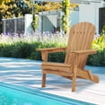 thumbnail image 6 of Outdoor Wooden Folding Adirondack Chair Set of 2 with Pre-Assembled BackRest, Wood Patio Chair for Garden Backyard Porch Pool Deck Firepit, 6 of 8