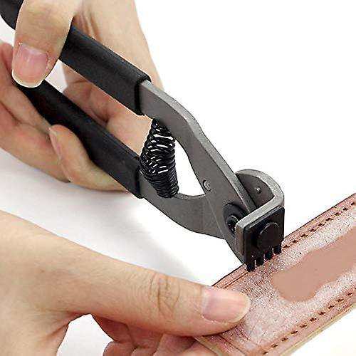 CHAO Herramienta perforadora de cuero (4 mm-4 dientes), herramientas perforadoras artesanales de cuero de acero al carbono